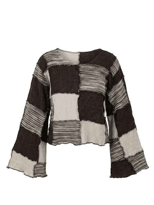 Black & White Women Patchwork tops