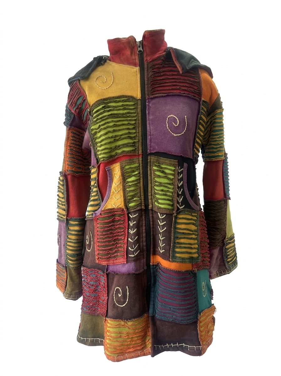 Cotton Patchwork Long Jacket