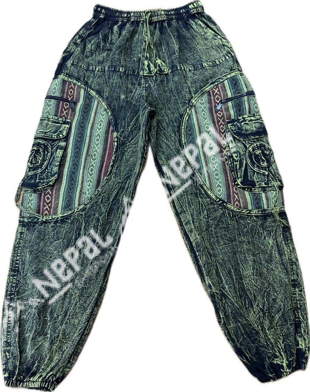 Cotton Stonewashed Baggy Trousers