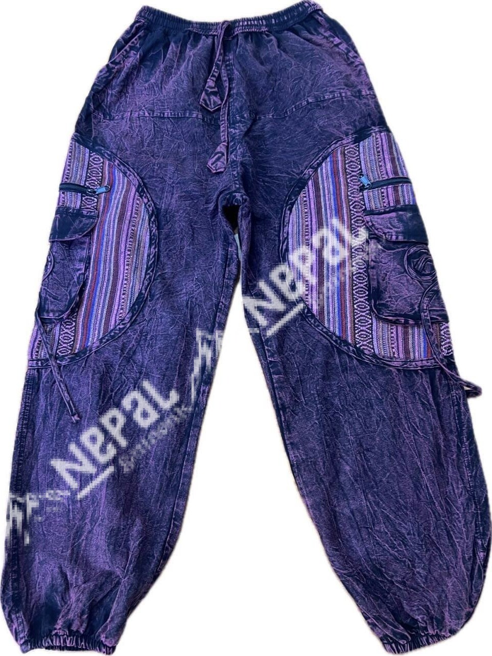 Cotton Stonewashed Baggy Trousers