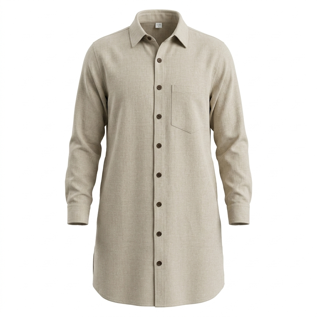 White Cotton Long Sleeve Shirt