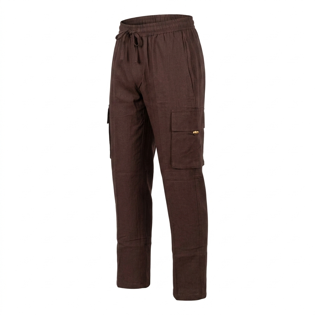 Hippie Plain Cotton Cargo Pants