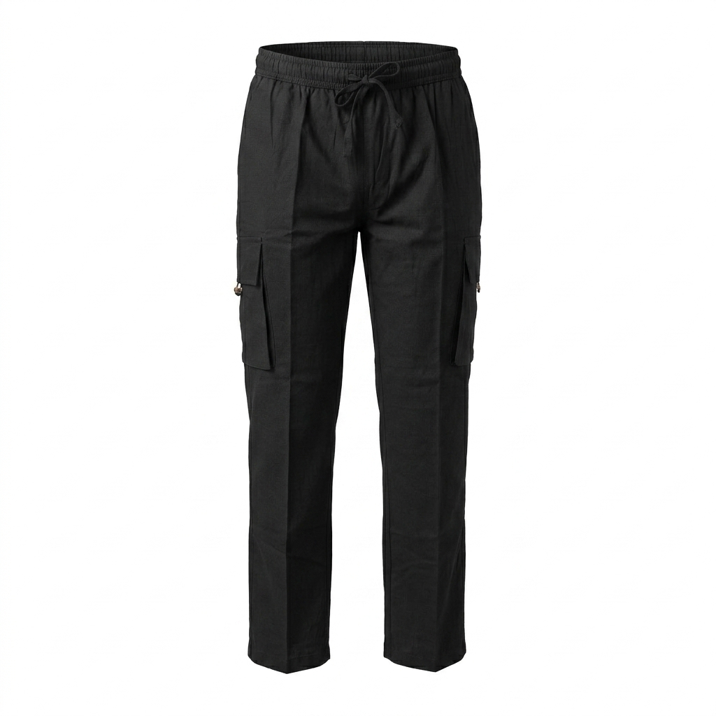 Hippie Plain Cotton Cargo Pants