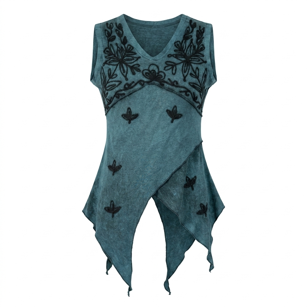 Bohemian Sleeveless Embroidered Top