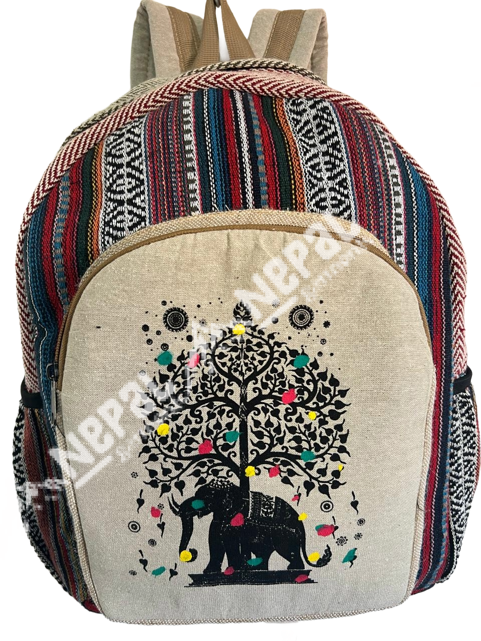 Tree Print Hemp Backpack