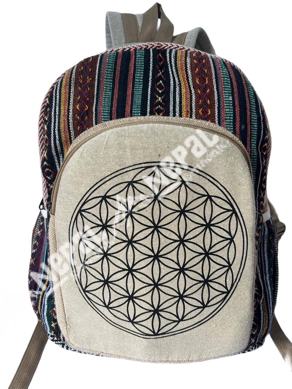 Mandala Print Hemp Backpack