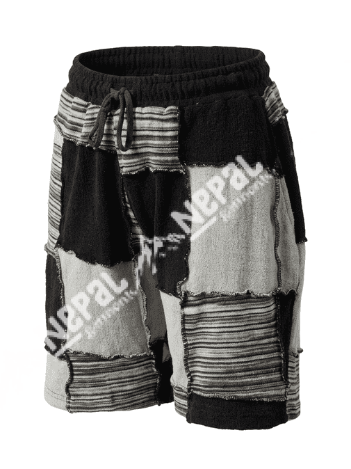 Black & White Women Patchwork Shorts