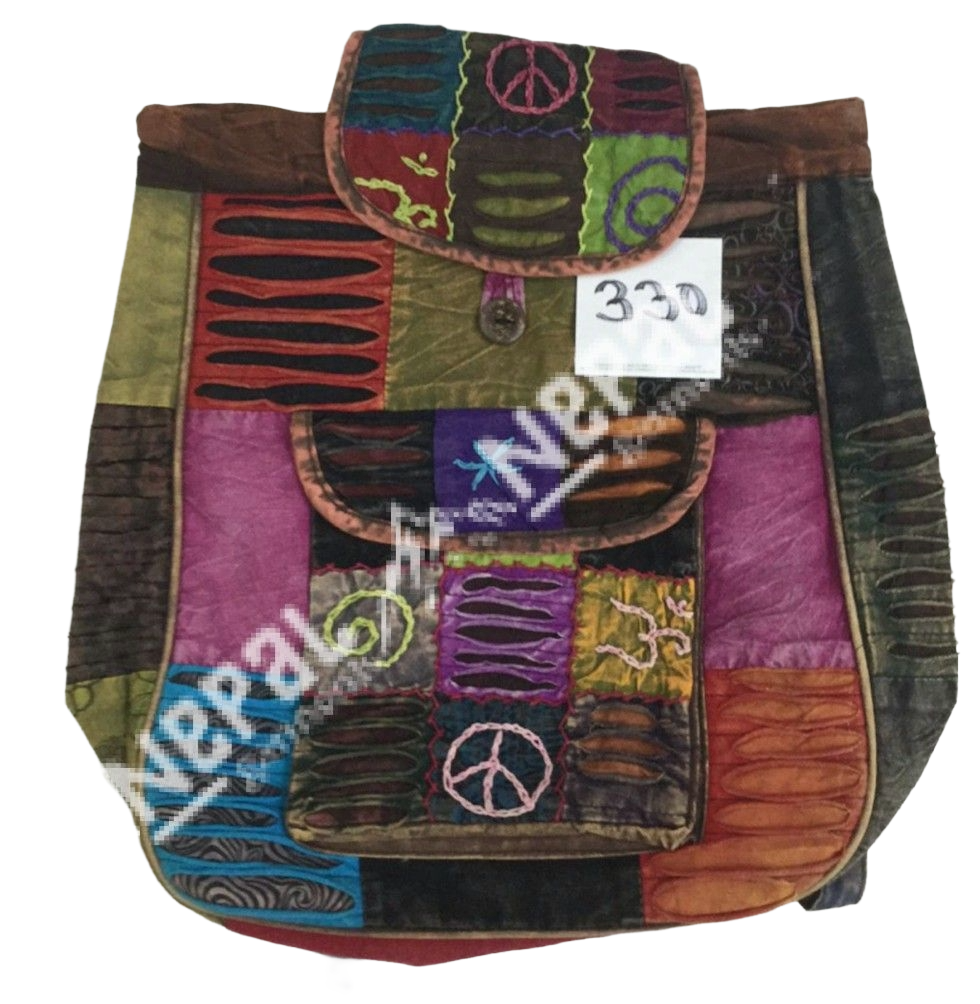 Hippie Cotton Razor Cut & Stonewash Single Pocket Bagpack