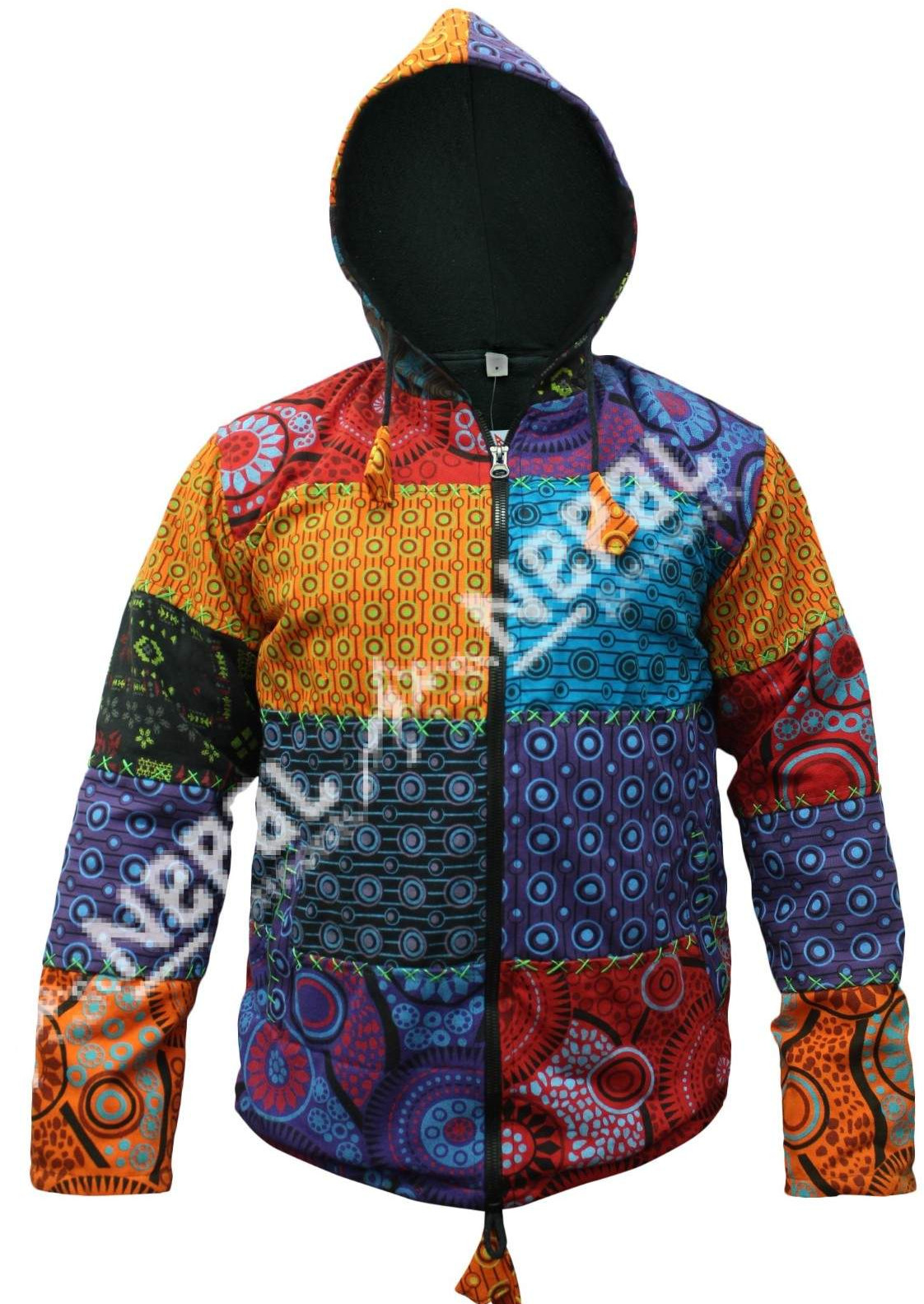 Multicolor Patchwork Cotton Man Jacket