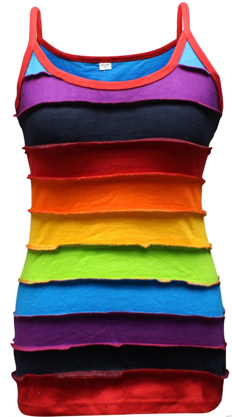 Rainbow Striped Women's Cotton Tank Top