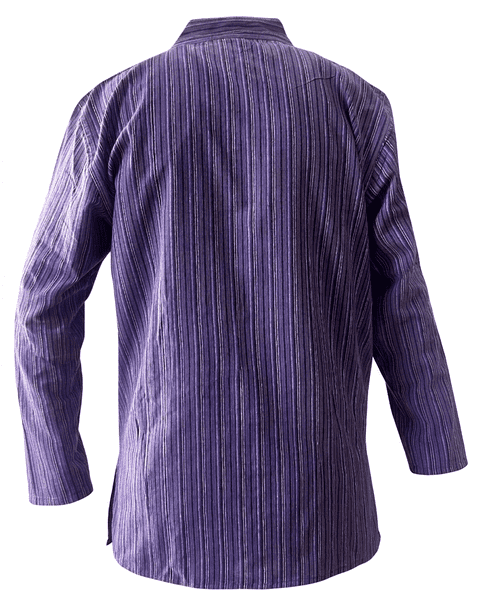 Striped Cotton Kurta Shirt with 3 Button